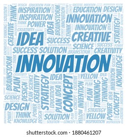 Innovation typography word cloud create with the text only.