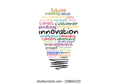 Innovation Word On Color Light Bulb Stock Illustration 228865225 ...