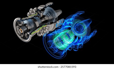 Innovative 3d Turbine Engine Design Blends Physical and Digital Twin. Metallic Structures Merge With Digitalization Elements, Green Energy Solutions and Robust Engineering Methodologies.