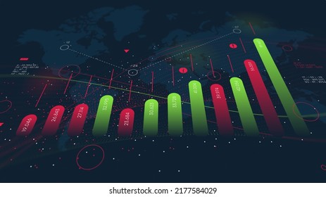 Innovative Business Information Processing And Unstructured Big Data Analysis, Database Visualization, Global Finance Analytics And Statistics, World Economic Crisis, Monitor Screen In Perspective