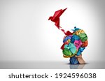 Innovative idea and designer creative mind concept or brainstorm ideas with smart design thinking 3D illustration style.