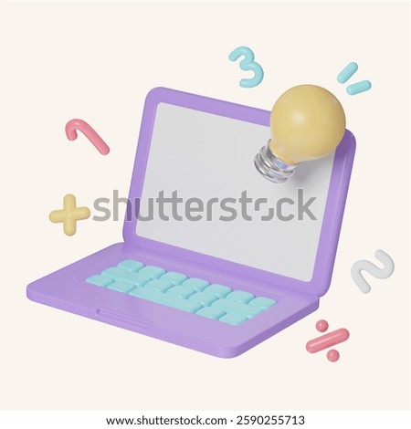 Innovative Learning and Technology in Education Education 3d icons, Back to school ,3d rendering illustration.