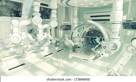 Innovative Medical MRI Table / Futuristic Hi-tech Medical Devices For Diagnostic 