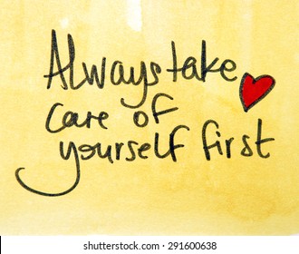 Inspirational Message Always Take Care Yourself Stock Illustration ...