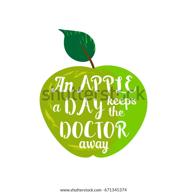 Inspirational Motivated Quote Proverb Apple Day Stock Illustration ...