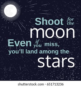 Shoot for the Moon Poster Kid Poster Inspirational Quotes