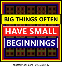 Inspirational Motivating Quote On Red Paper Background - Big Things Often Have Small Beginnings - Motivational Quotes - Quote Of The Day, Inspiring Quotes - Deep Quotes.