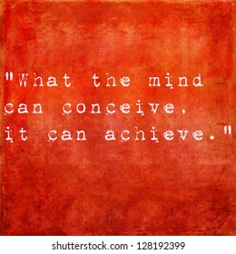 Inspirational Quote By Napoleon Hill On Earthy Red Background