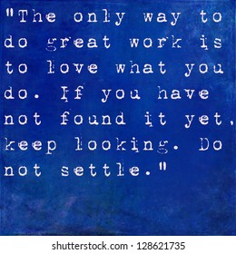 Inspirational quote by Steve Jobs on earthy blue background
