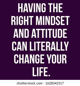 Inspirational Quote Having Right Mindset Attitude Stock Illustration ...