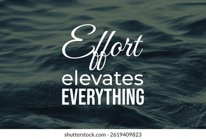 Inspiring action on water nature motivational graphic calm environment eye-level view elevating messages for success