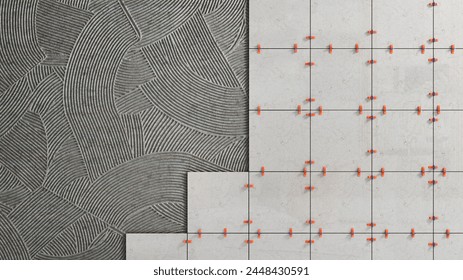 Installing ceramic tiles. 3d illustration - Powered by Shutterstock