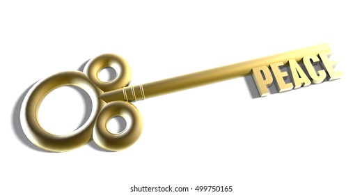 Instant Access to Peace as a Key Concept 3d Illustration Render