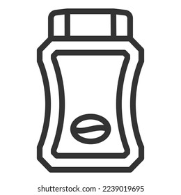 Instant coffee jar - icon, illustration on white background, outline style