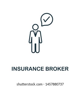 Insurance Broker Outline Icon. Thin Line Style Icons From Insurance Icons Collection. Web Design, Apps, Software And Printing Usage Simple Insurance Broker Icon.