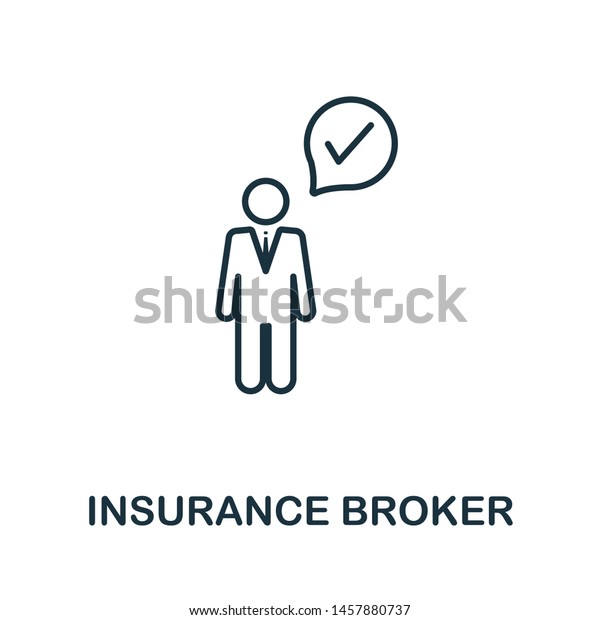 Insurance Broker outline icon.\
Thin line style icons from insurance icons collection. Web design,\
apps, software and printing usage simple insurance broker\
icon.
