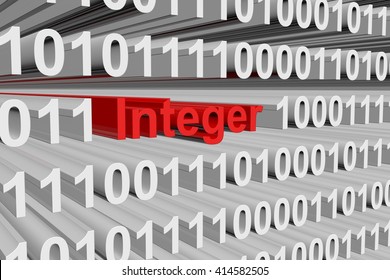 Integer To A Binary Code 3D Illustration