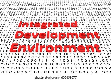 Integrated Development Environment In The Form Of Binary Code, 3D Illustration