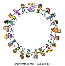 Integration Inclusion By Multicultural Group Children Stock ...