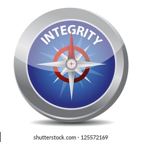 Integrity Compass Concept Illustration Design Over White