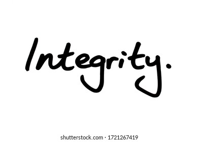 Integrity Handwritten On A White Background.