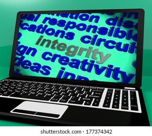Integrity Screen Showing Morality Virtue And Decency