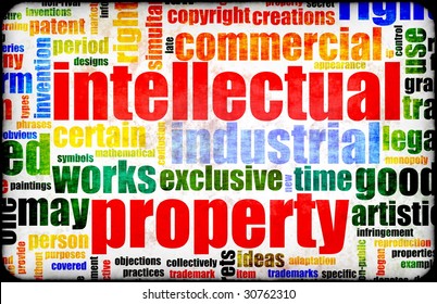 Intellectual Property Concept Word Cloud As Art