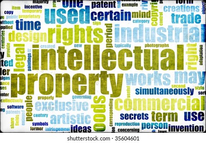 Intellectual Property Concept Word Cloud As Art