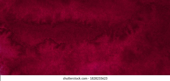 Intense burgundy color hand  painted watercolor stains  Dark red abstract background and natural texture 