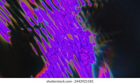 Intense Digital Glitch Pattern with Dynamic Blue and Purple Stripes on Black. High quality illustration. - Powered by Shutterstock