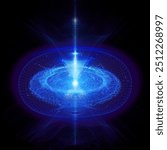 Interaction of gravitational waves, antigravity, magnetic fields, and nuclear fusion energy, with blue grids illustrating spacetime distortion and cosmic energy fields.