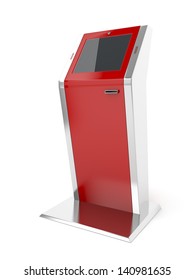 Interactive kiosk on white background