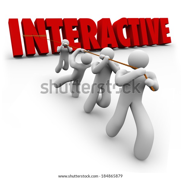 interactive-word-pulled-by-team-working-184865879