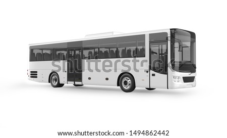 Intercity Bus 3D Rendering Isolated on White