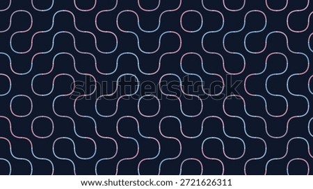 Interconnected Endless Waves with Subtle Glitter on Dark Background Pattern