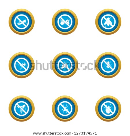 Interdiction icons set. Flat set of 9 interdiction icons for web isolated on white background