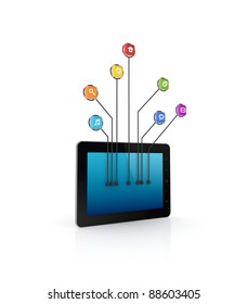 Interface concept.Isolated on white background.3d rendered