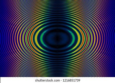 Interference And Diffraction Appearance - Coherent Radial Wave Moire Abstract Iridescent Background 
