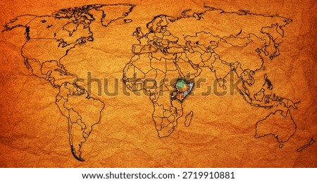 Intergovernmental Authority on Development member countries on blue digital world map with actual national borders