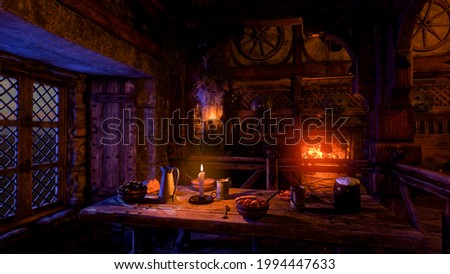 Similar – Image, Stock Photo Candlelight in old building