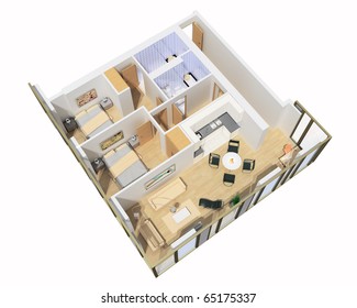 Interior Of Apartment. 3d Model