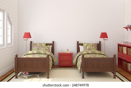 Interior Boy Bedroom Stock Illustrations Images Vectors