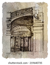 the interior of the cabin, sketch
