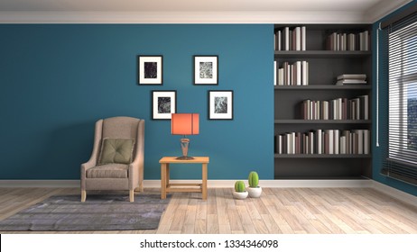 interior with chair. 3d illustration - Shutterstock ID 1334346098