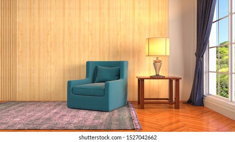 interior with chair. 3d illustration. - Shutterstock ID 1527042662