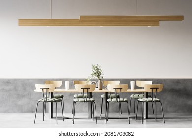 Interior Coffee Shop Wall Mockup - 3d Rendering, 3d Illustration 