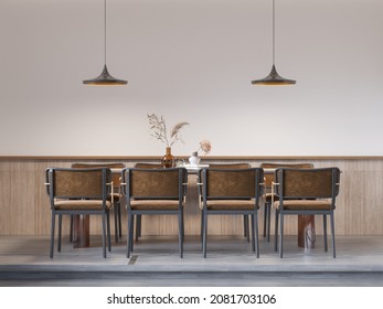 Interior Coffee Shop Wall Mockup - 3d Rendering, 3d Illustration 