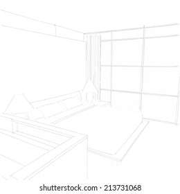 Interior Concept Sketch Stock Illustration 213731068 | Shutterstock