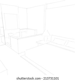 Interior Concept Sketch Stock Illustration 213731101 | Shutterstock