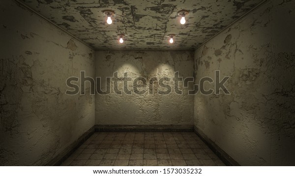 Interior Design Horror Creepy Damage Empty Stock Illustration 